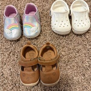 Stride Rite  Brown Leather Mary Jane - Crocs Toddler Shoes size 4